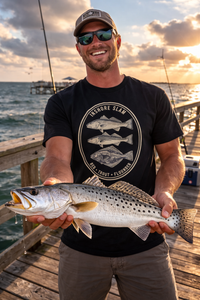 Load image into Gallery viewer, Inshore Slam - Redfish, Trout, Flounder — Men’s Fishing T-Shirt
